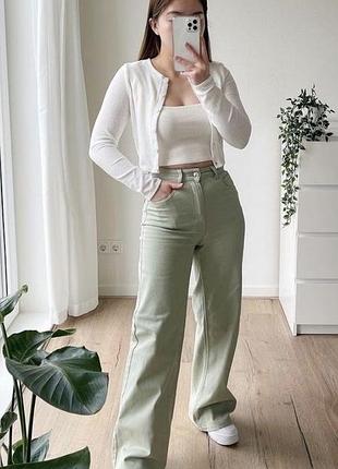 Фісташкові джинси палаццо h&m