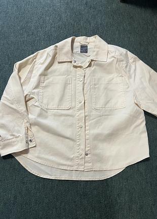 Котонова молочна рубашка сорочка, більшомірить