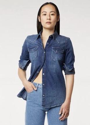 Рубашка джинсовая gas оригинал бренд классная стильная модная красивая