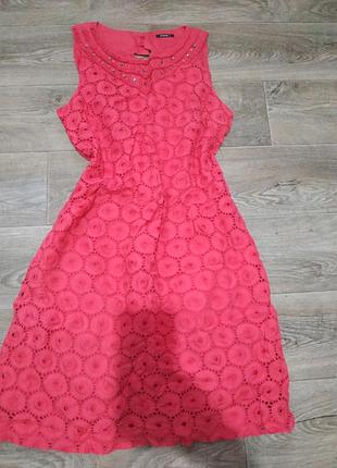 Червона сукня льон бавовна