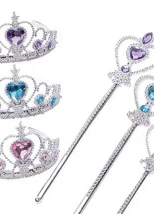 Набор гволшебная палочка и корона в трех цветах