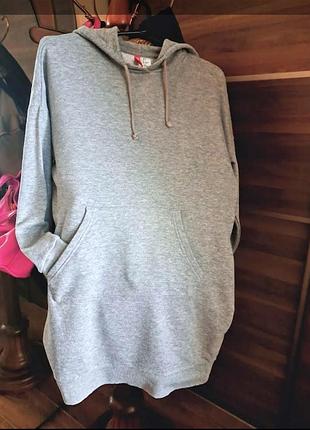 Платье-свитшот,платье-туника оверсайз h&m,спортивное платье из трикотажа