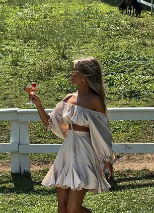 Костюми жатка топ та спідниця