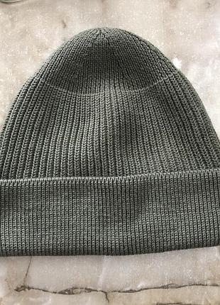 Тёплая натуральная шапка  шерсть/коттон