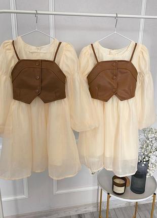 Шифоновое платье с корсетом на девочку