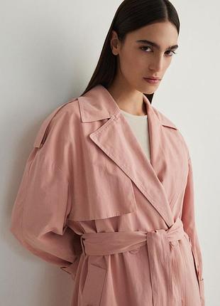 Бавовняний тренч reserved рожевий