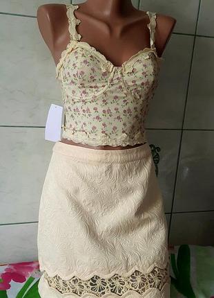 Міні спідниця жакардова topshop