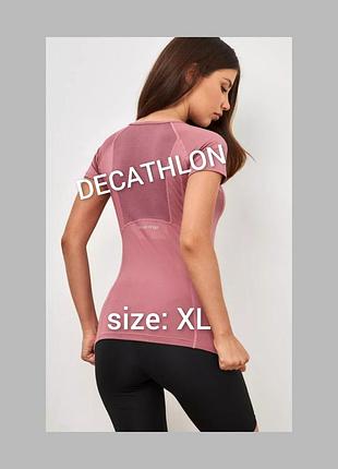 Decathlon спортивная женская футболка нюдового цвета раз.xl
