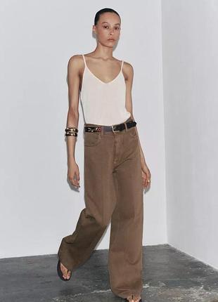 Джинсы zw collection wide leg с высокой посадкой
