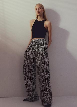 Новые широкие брюки, брючки, штаны палаццо h&m, лен + вискоза. новая коллекция!
