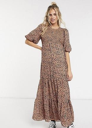 Сукня для вагітних довга в анімалістичний принт asos