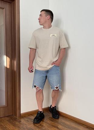 Блакитні шорти баггі h&m 90ʼs baggy shorts low waist, широкі, вільні, багги, порвані, з рваностями