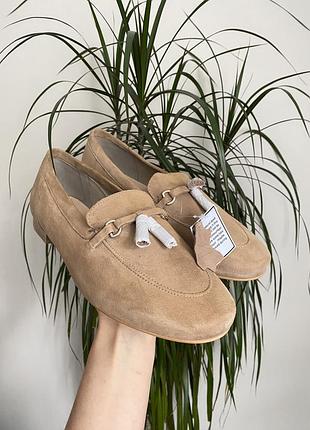 Нові бежеві лофери у стилі лоро піано lorо piano замша 43 розмір