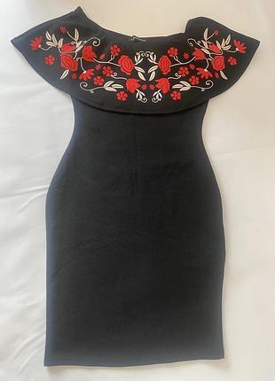 Сукня вишиванка, платье с термо-наклейкой вышиванки cameo rose