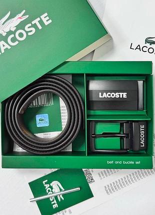 Двухсторонний мужской ремень lactose с двумя черпи пряжками в подарочной упаковке