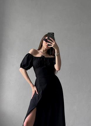 Невероятно женственное платье миди с разрезом и эффектным бюстом💔