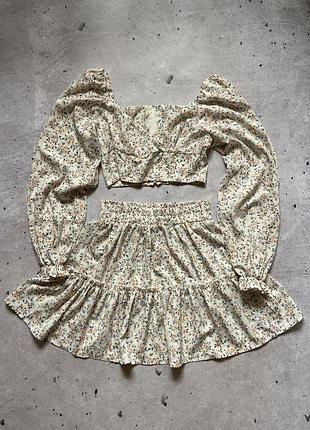 Костюм юбка блуза shein