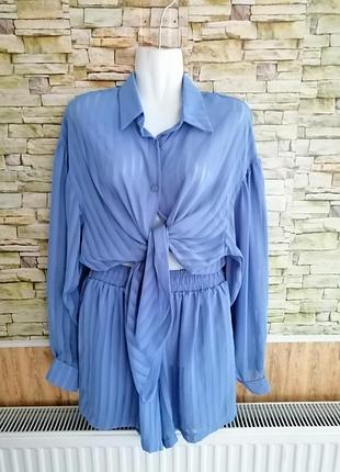 Літній прозорий шифоновий костюм шорти