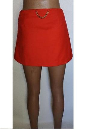 Шикарная красная  юбка celyn b. натуральная шерсть.2 фото
