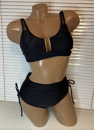 Раздельный купальник топ с мягкой чашкой и высокие плавки   88мо