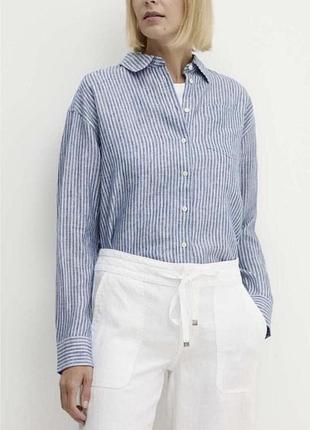 Сорочка рубашка льон zara в смужку