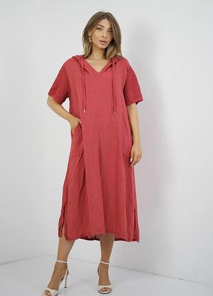 Лляна сукня з капюшоном rosa italy