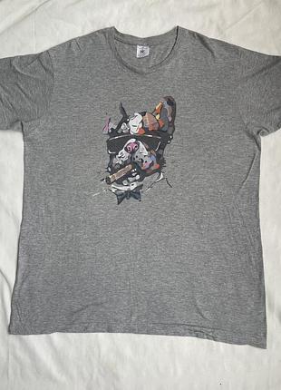 Футболка чоловіча сіра натуральна 2xl (52-54)