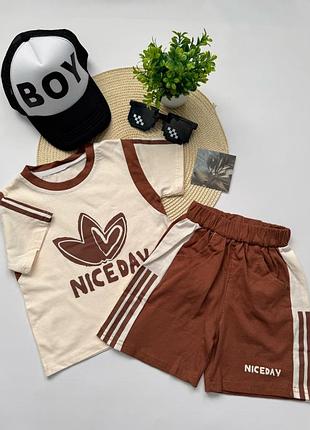 Літній спортивний костюм на хлопчика футболка шорти