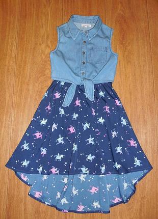 Платье * bluezoo* верх котон, низ легкий полиестер, 7 лет (122 см)