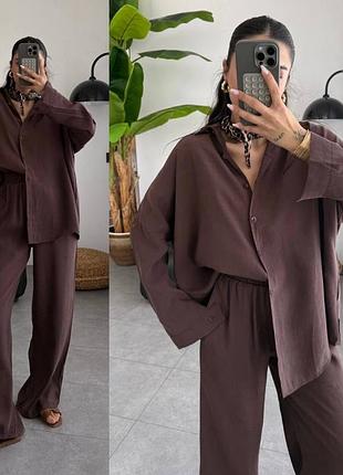 Женский костюм: рубашка + брюки (норма/балта)