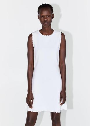 Сукня біла zara трикотажна белое платье zara