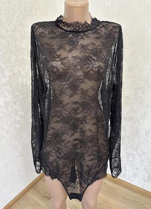 Стильний прозорий боді сітка великий розмір