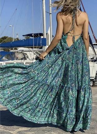 Плаття сукня сарафан 100 % шовк плаття з голою спиною