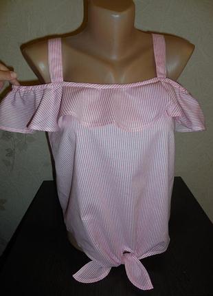 Блуза *prmark* с открытыми плечиками, котон, 12-13 лет (158 см)