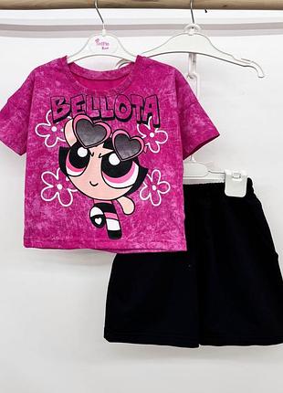 Комплект літній футболка з шортами для дівчинки 122-158, від 425 грн