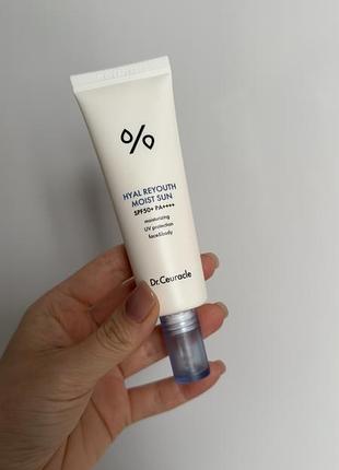 Зволожуючий сонцезахисний крем один dr.ceuracle hyal reyouth spf 50+/pa++++, 50 мл+50 мл