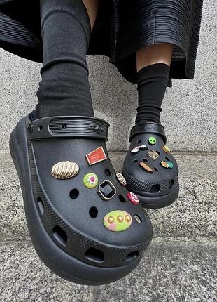 Crocs чорні на платформі