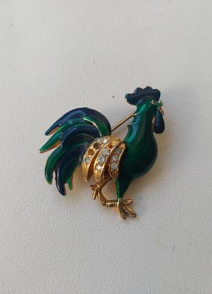 Брошь петух эмаль