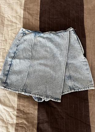 Шорти спідниця міні голуба