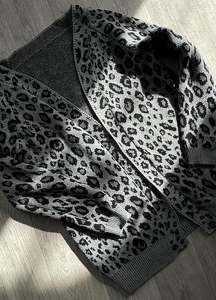 Кардиган леопардовий сірий
