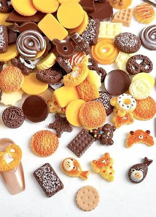 Объемные 3d фигурки печенье на ногти, 10 шт