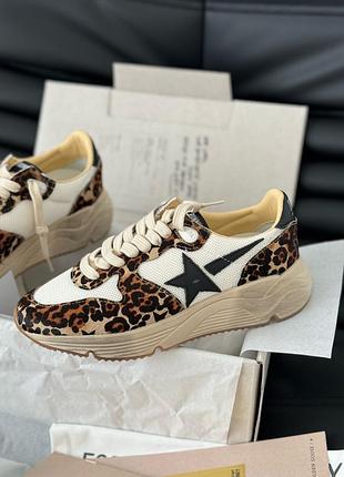 Леопардові кросівки golden goose