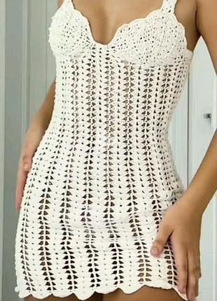 Сукня кроше в’язана zara сарафан кроше