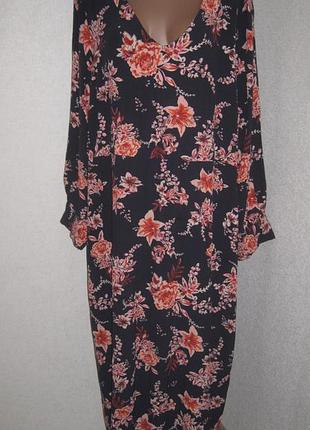 Вискозное платье с длинным рукавом zizzi размер 20-22