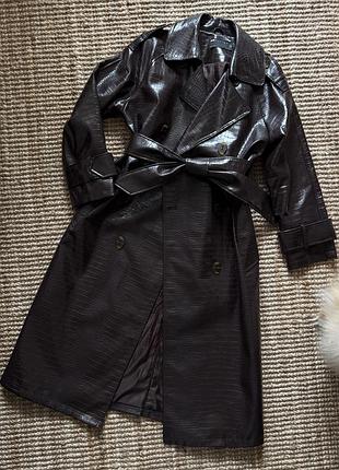 Шоколадний плащ тренч zara mango asos