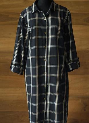 Черное коттоновое платье в клетку миди женская laura scott, размер l, xl