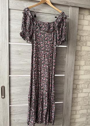 Сукня міді в квітковий принт papaya