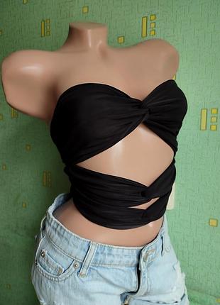 Черный топ топ pretty little thing eur 38 m/l