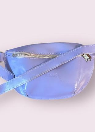 Лавандова сумка бананка зі шкіри udler 🇺🇦