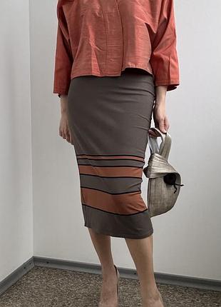 Marks&spenser трикотажна спідниця міді прямого крою, віскоза